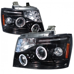 2007-2011 Chevrolet Avalanche Halo Projector Headlight Smoked- 1 Pair