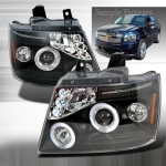 2007-2011 Chevrolet Avalanche Halo Projector Headlight Black- 1 Pair