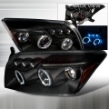 2007-2010 Dodge Caliber Halo LED Projector Headlight Black- 1 Pair