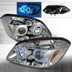 2005-2010 Chevrolet Cobalt Halo LED Projector Headlight Chrome- 1 Pair