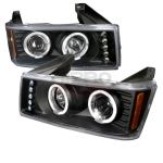 2004-2011 GMC Canyon Halo LED Projector Headlight Black- 1 Pair