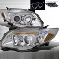 2003-2008 Toyota Corolla Halo Projector Headlight Chrome- 1 Pair