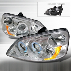 2001-2003 Honda Civic Halo Projector Headlight Chrome- 1 Pair