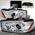 2000-2006 GMC Denali Halo Projector Headlight Chrome- 1 Pair